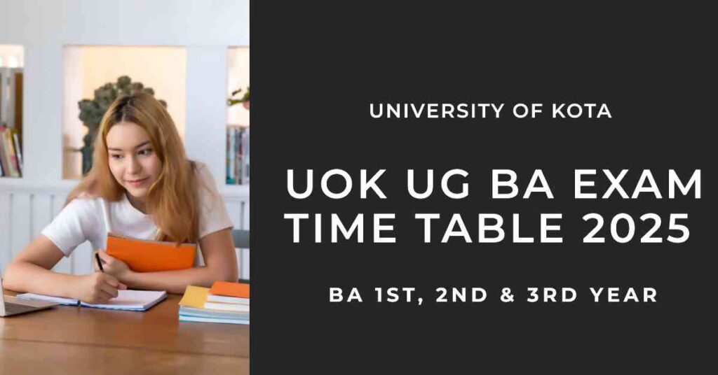 UOK UG BA 1st, 2nd & 3rd Year Exam Time Table 2025 Out