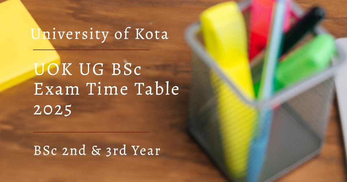 UOK UG BSc 2nd & 3rd Year Main Exam Time Table 2025 Out