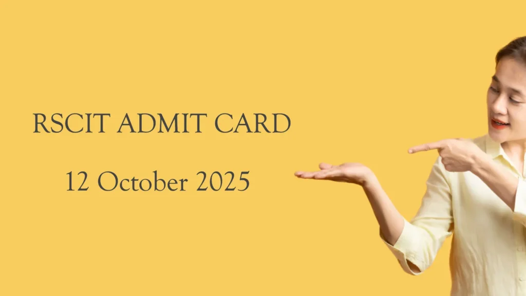 RSCIT Admit Card 2025 for VMOU Exam on 12 October 2025