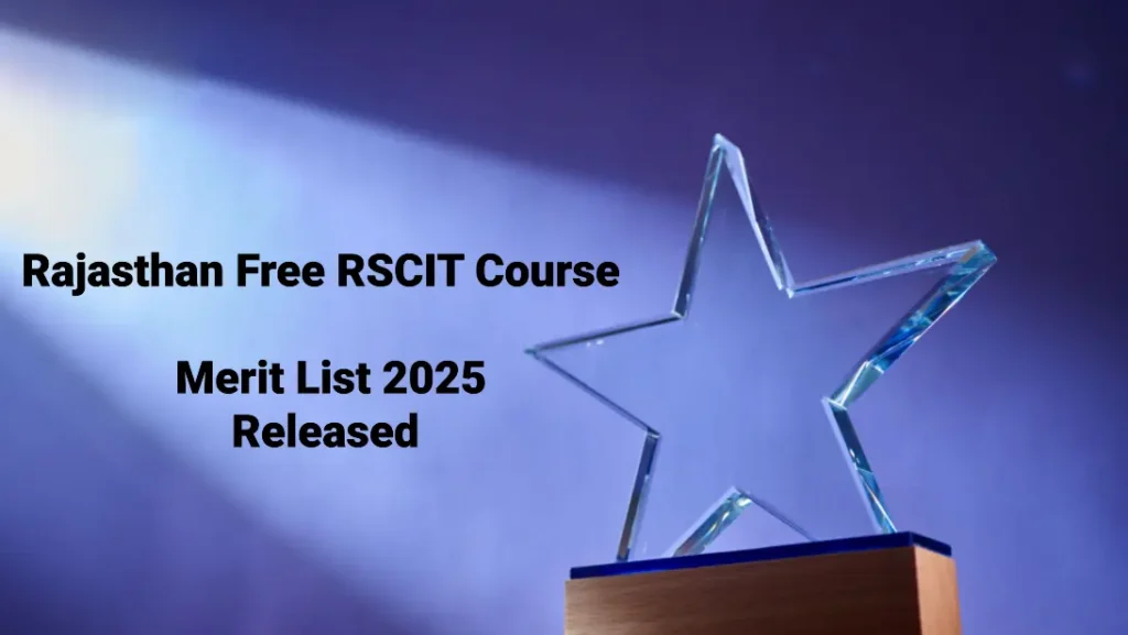 Rajasthan Free RSCIT Course Merit List 2025