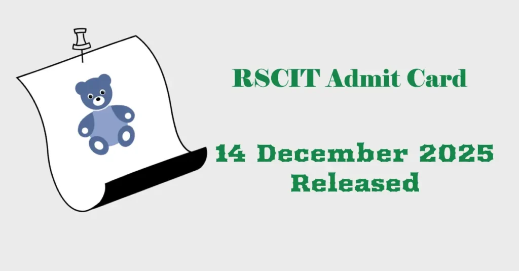 RSCIT Admit Card 2025 for VMOU Exam on 14 December 2025