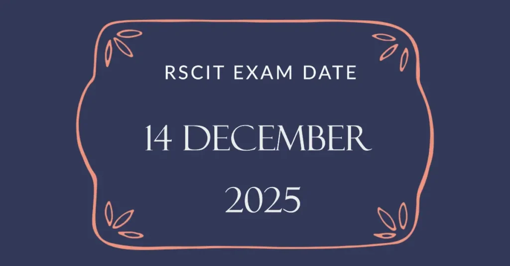 RSCIT Exam Date 2025 14 December VMOU RKCL Exam Update