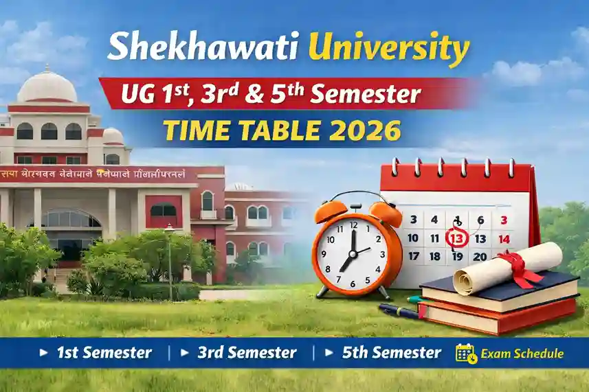 PDUSU UG 1st, 3rd & 5th Semester Main Exam Time Table January 2026