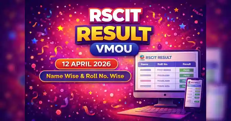 RSCIT Result 2026 Out VMOU 12 April 2026 Exam Result